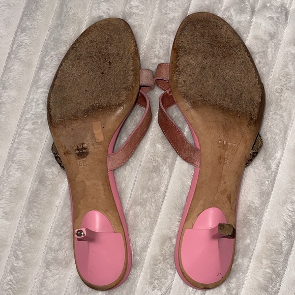 Gucci Y2K Pink Monogram Strappy Kitten Heels | Size 8 - Picture 11 of 14